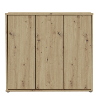 Pembroke Shoe Cabinet with 3 Doors Push-to-Open in Artisan Oak