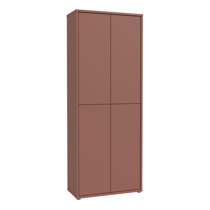 Pembroke Tall Shoe Cabinet with 4 Doors Push-to-Open in Terracotta