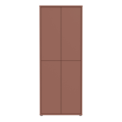 Pembroke Tall Shoe Cabinet with 4 Doors Push-to-Open in Terracotta