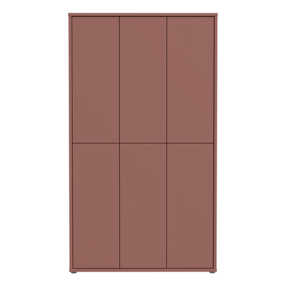 Pembroke Tall Shoe Cabinet with 6 Doors Push-to-Open in Terracotta