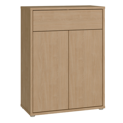Pembroke Shoe Cabinet with 2 Doors Push-to-Open & 1 Drawer Push-to-Open in Elegancia Oak