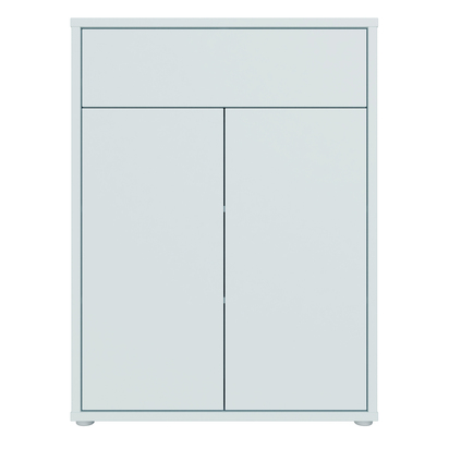 Pembroke Shoe Cabinet with 2 Doors Push-to-Open & 1 Drawer Push-to-Open in Light Grey