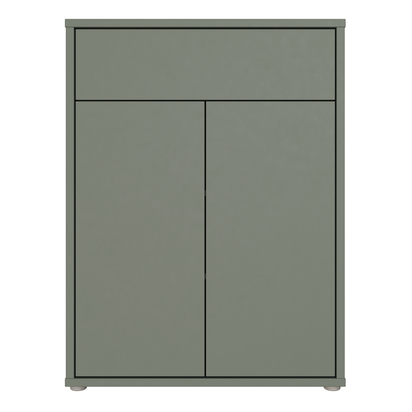 Pembroke Shoe Cabinet with 2 Doors Push-to-Open & 1 Drawer Push-to-Open in Sage Green