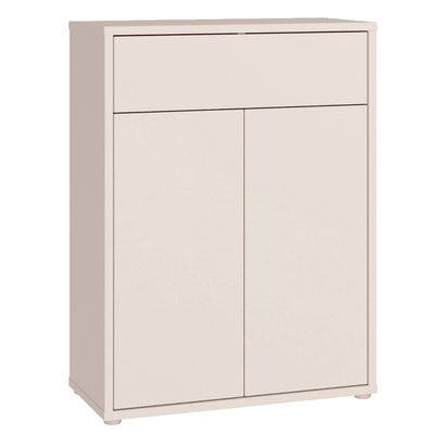 Pembroke Compact Shoe Cabinet with 2 Doors Push-to-Open & 1 Drawer Push-to-Open in Sand
