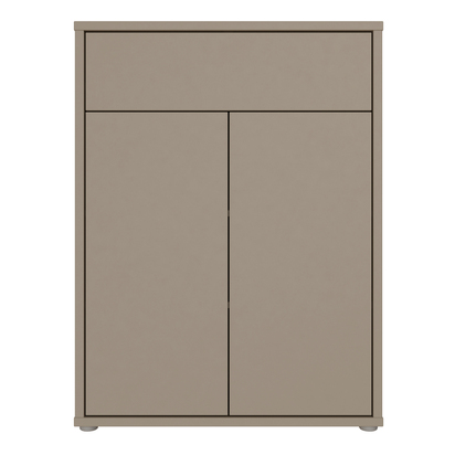 Pembroke Compact Shoe Cabinet with 2 Doors Push-to-Open & 1 Drawer Push-to-Open in Taupe