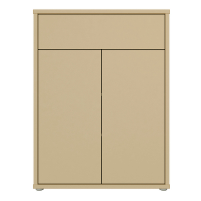 Pembroke Compact Shoe Cabinet with 2 Doors Push-to-Open & 1 Drawer Push-to-Open in Butter Yellow