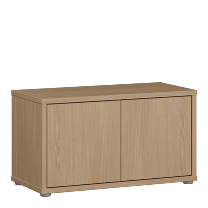 Pembroke Bench with 2 Doors Push-to-Open in Elegancia Oak