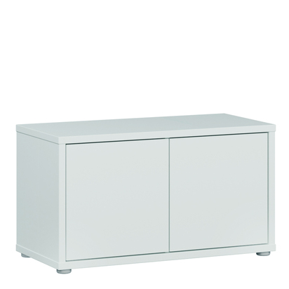 Pembroke Bench with 2 Doors Push-to-Open in Light Grey