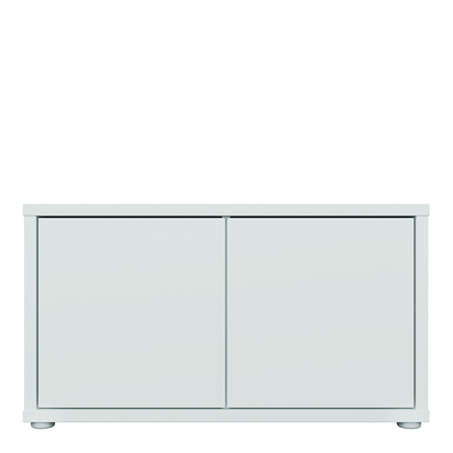 Pembroke Bench with 2 Doors Push-to-Open in Light Grey