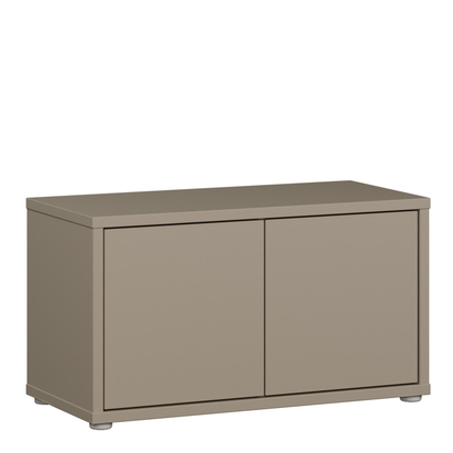 Pembroke Bench with 2 Doors Push-to-Open in Taupe