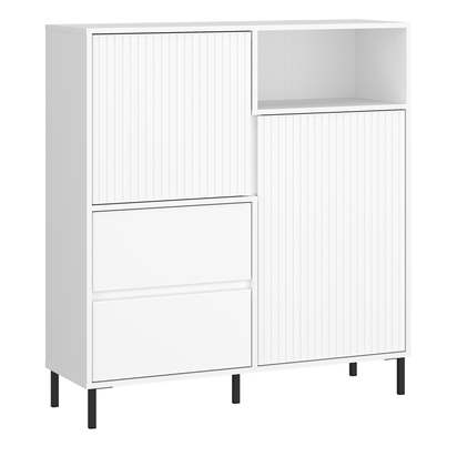 Oakwell Sideboard 2 Door 2 Drawer in Alpine White High Gloss