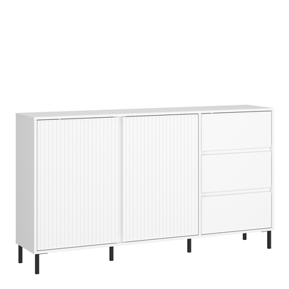 Oakwell Sideboard 2 Door 3 Drawer in Alpine White High Gloss