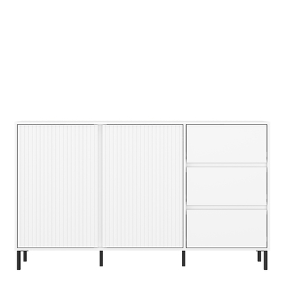 Oakwell Sideboard 2 Door 3 Drawer in Alpine White High Gloss
