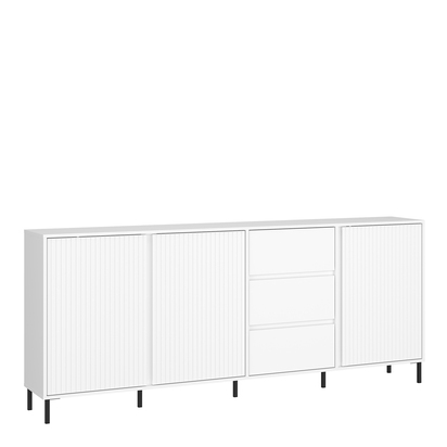 Oakwell Sideboard 3 Door 3 Drawer in Alpine White High Gloss