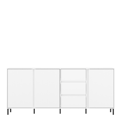 Oakwell Sideboard 3 Door 3 Drawer in Alpine White High Gloss