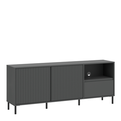 Oakwell Wide TV Cabinet 2 Door 1 Drawer in Anthracite