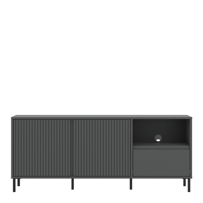 Oakwell Wide TV Cabinet 2 Door 1 Drawer in Anthracite