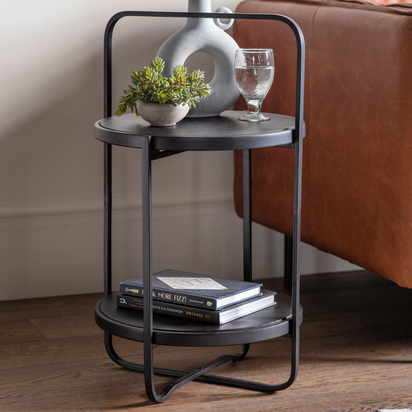Bramstone Side Table Black 425x425x720mm