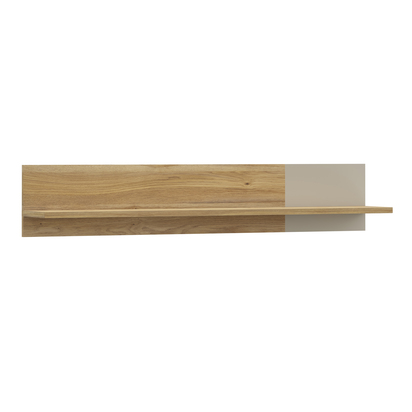 Willow 3 Wall Shelf with Sliding Panel in Mauvella Oak and Sand