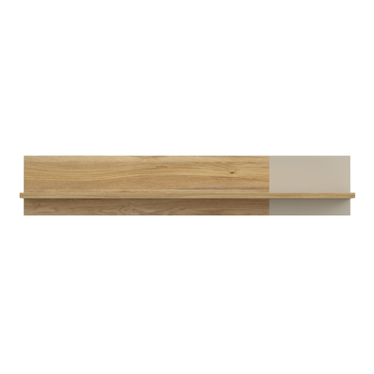 Willow 3 Wall Shelf with Sliding Panel in Mauvella Oak and Sand