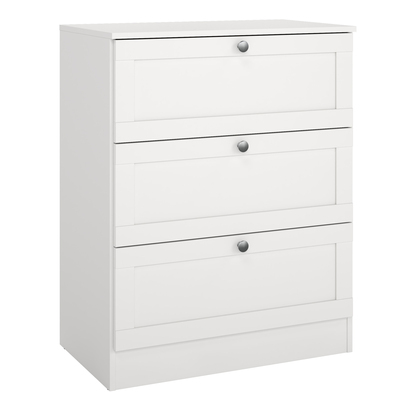 Langford Chest with 3 Frame Drawers in White