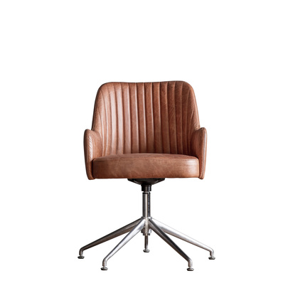 Alderport Swivel Chair Vintage Brown Leather