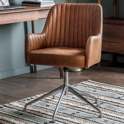 Alderport Swivel Chair Vintage Brown Leather