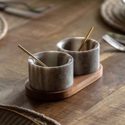 Larkford Spoon and Pinch Pot Beige Marble