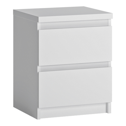 Langford Bedside Cabinet 2 Drawer in Alpine White
