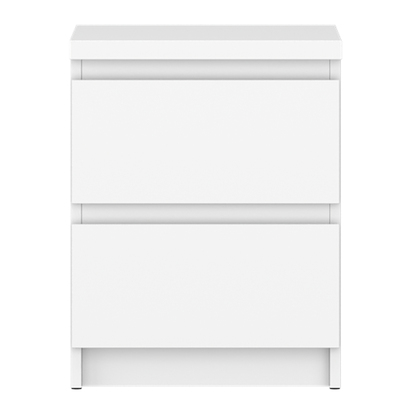 Langford Bedside Cabinet 2 Drawer in Alpine White