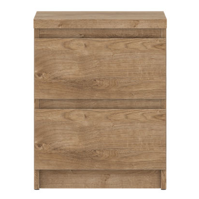 Langford Bedside Cabinet 2 Drawer in Golden Ribbeck Oak