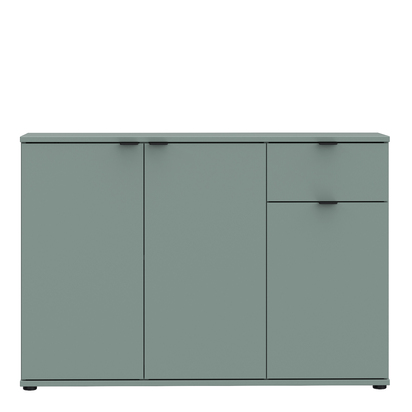 Henley 4 Wide 3 Door Cupboard with Drawer in Sage Green