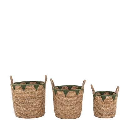 Brenthurst Baskets Natural & Green (Set of 3)