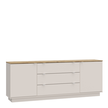 Henley 4 Large Sideboard with 3 Drawers & 2 Doors in Mauvella Oak and Sand