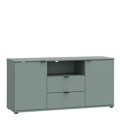 Henley 4 TV Unit with Open Shelf, Drawer & 2 Doors in Sage Green