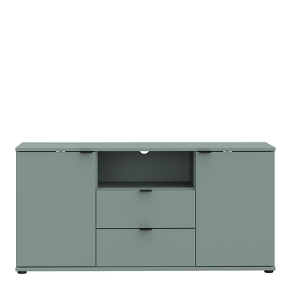 Henley 4 TV Unit with Open Shelf, Drawer & 2 Doors in Sage Green