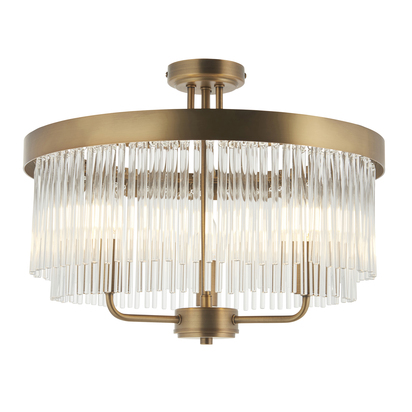 Lyon 3 Ceiling Light Warm Antique Brass