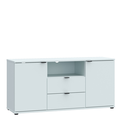 Henley 4 TV Unit with Open Shelf, Drawer & 2 Doors in Light Grey