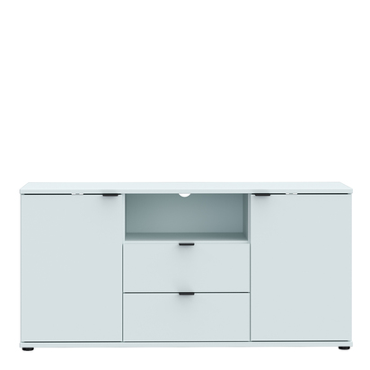 Henley 4 TV Unit with Open Shelf, Drawer & 2 Doors in Light Grey