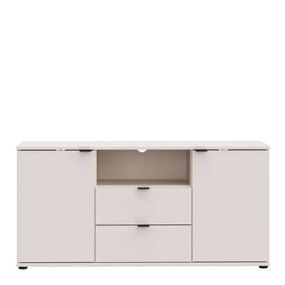 Henley 4 TV Unit with Open Shelf, 2 Drawers & 2 Doors in Sand