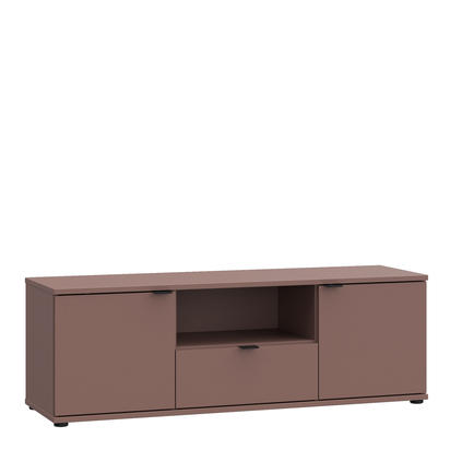 Henley 4 Wide TV Unit with Open Shelf, Drawer & 2 Doors in Terracotta
