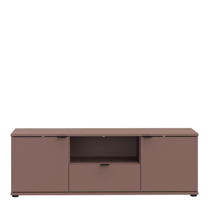 Henley 4 Wide TV Unit with Open Shelf, Drawer & 2 Doors in Terracotta