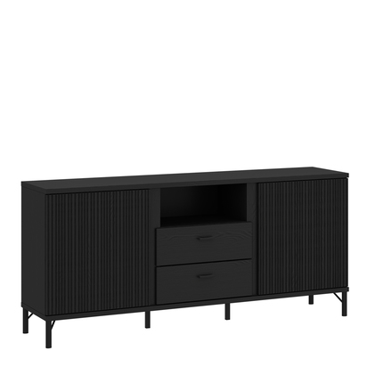 Pembroke 2 TV Cabinet 2 Door 2 Drawer in Black Graphite