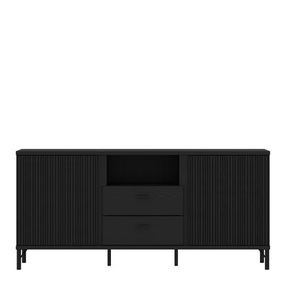 Pembroke 2 TV Cabinet 2 Door 2 Drawer in Black Graphite
