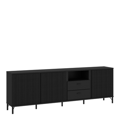 Pembroke 2 TV Cabinet 3 Door 2 Drawer in Black Graphite