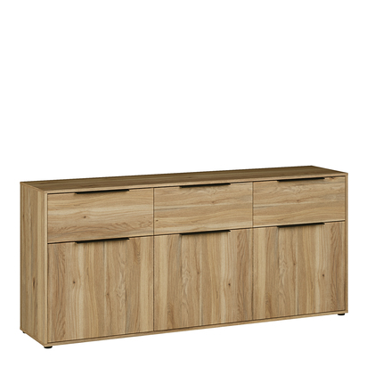 Briar 3 3 Drawer Sideboard with 3 Doors in Mauvella Oak
