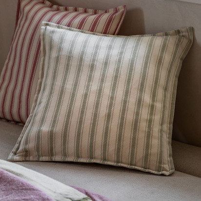 Highclere Woven Stripe Cush Sage 450x450mm Poly Filled