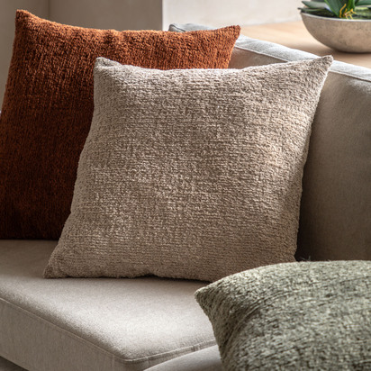 Denhurst Chenille Cushion Taupe 500x500mm