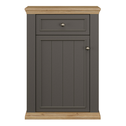 Oakley Shoe Cabinet with Drawer in Grey and Mauvella Oak