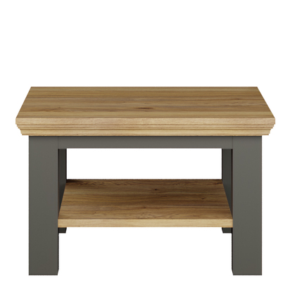 Oakley Small Coffee Table with Shelf in Wolfram Grey and Mauvella Oak
